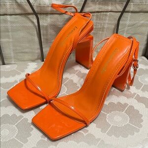 NWOT Lemonade Orange Block Heels Style Nicole Size 5.5